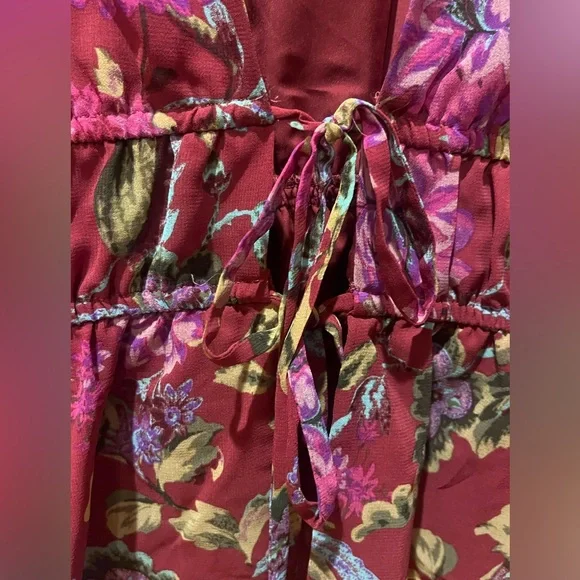 Wayf Floral Tie Front Long Sleeve Blouse / Cardigan - Picture 4 of 13